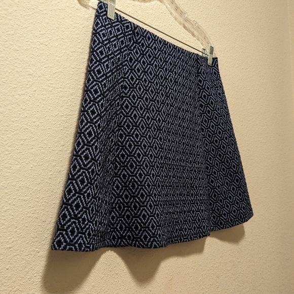 Zara Vintage Navy Blue Artsy Geometric A-Line Mini Skirt - Picture 2 of 6